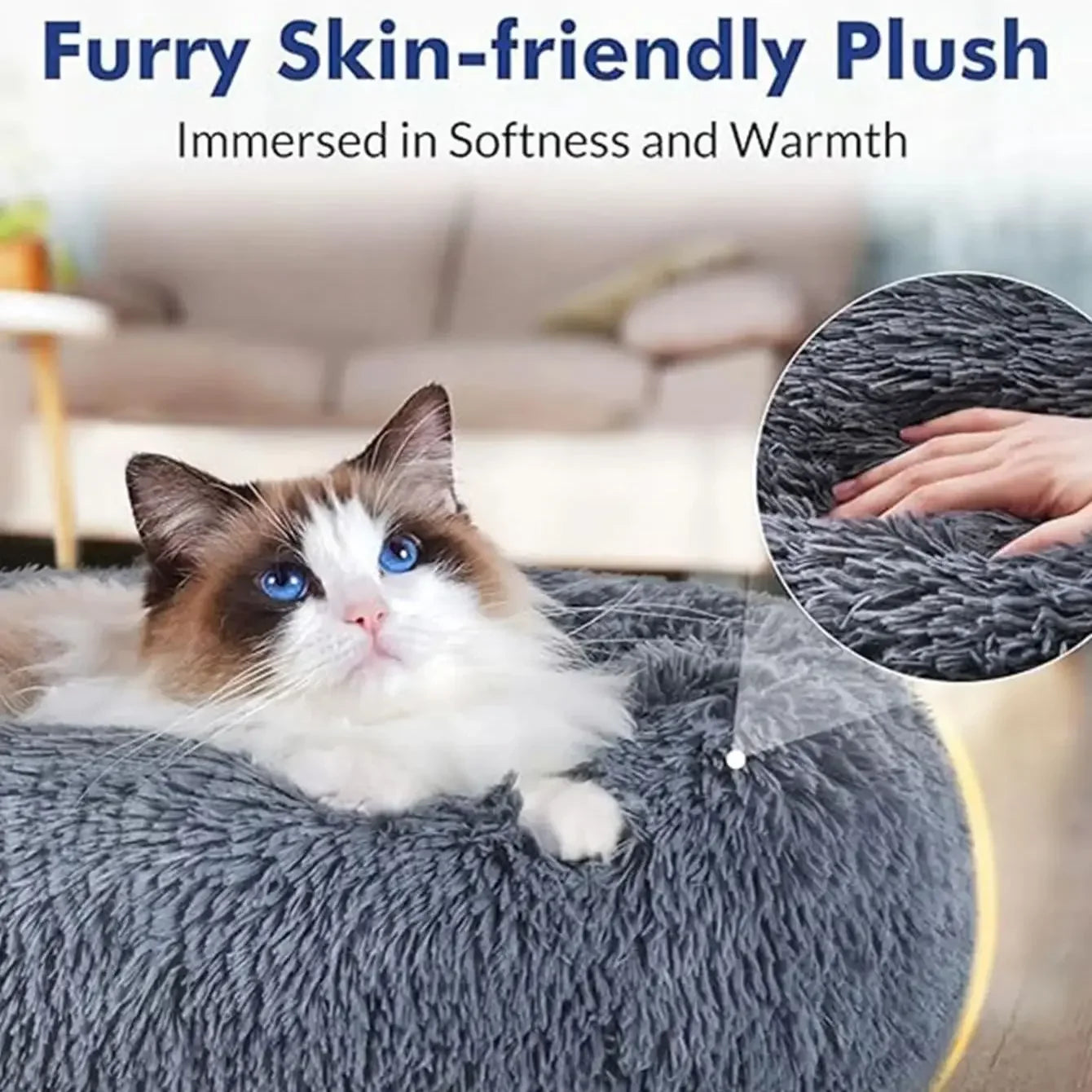 40-90cm 6 Sizes Round Pet Bed for Large Dog Bed Super Soft Cat Bed Plush