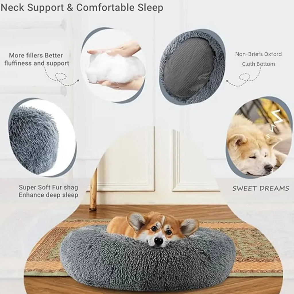 40-90cm 6 Sizes Round Pet Bed for Large Dog Bed Super Soft Cat Bed Plush