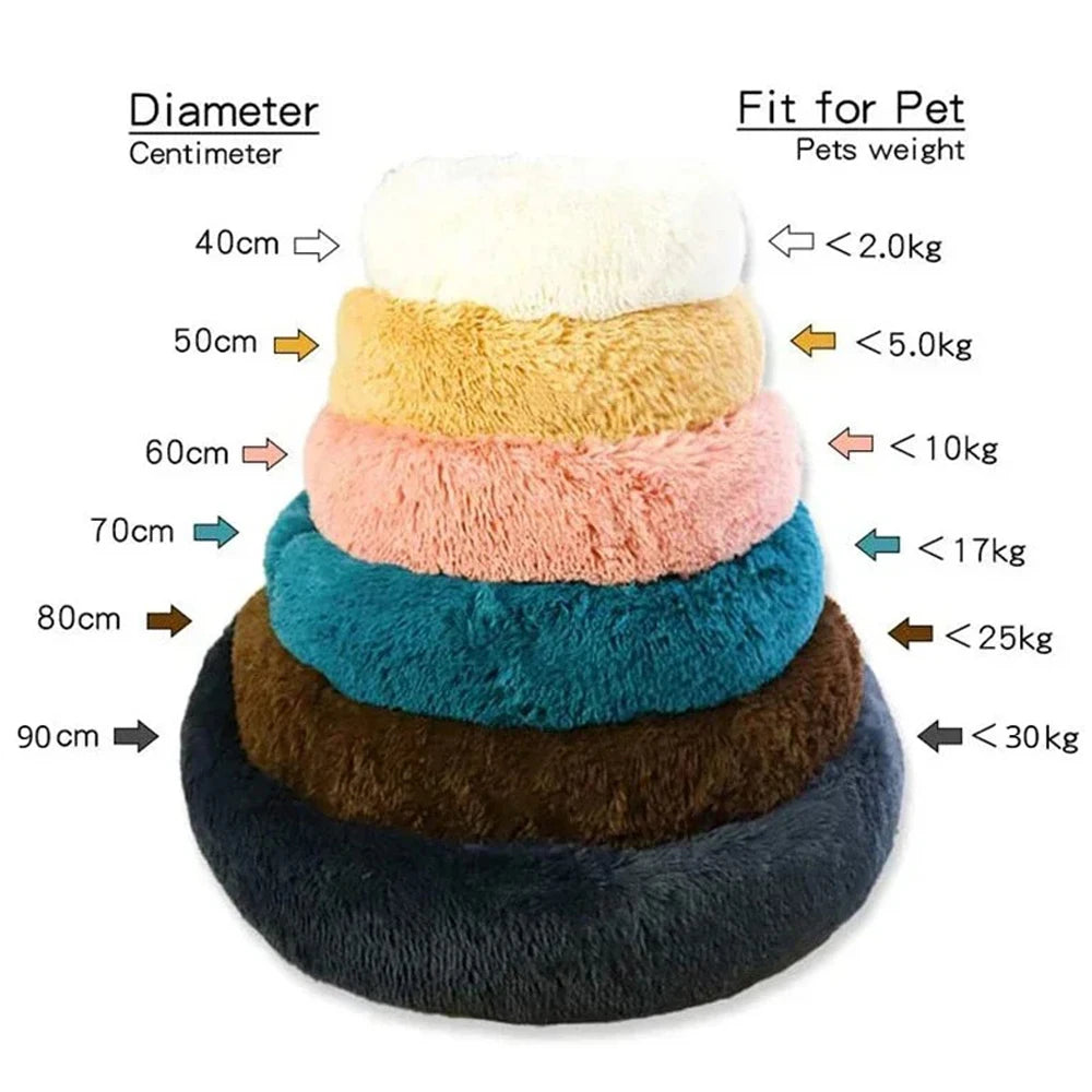 40-90cm 6 Sizes Round Pet Bed for Large Dog Bed Super Soft Cat Bed Plush