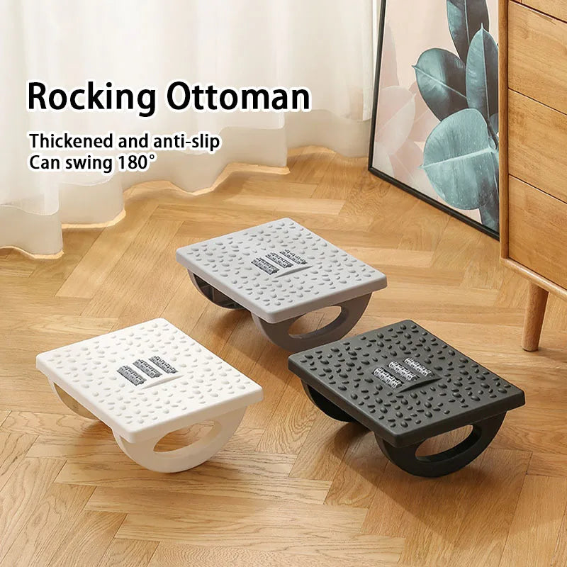 Foot Rest Under Desk Rocking Footstool with Massage Rollers Foot